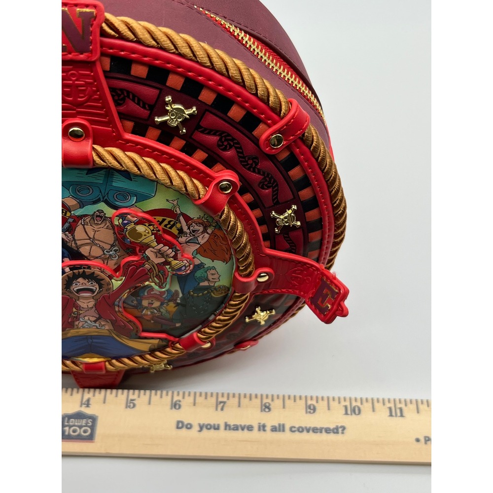 Loungefly One Piece Straw Hat Crew Compass Mini Backpack OPBK0015 Burgundy Red - Picture 7 of 8